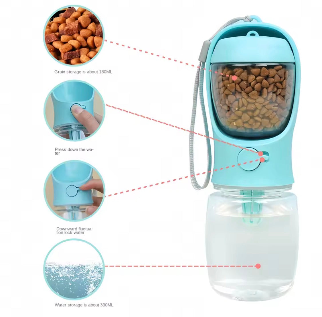 Portable dog/cat water bottle
